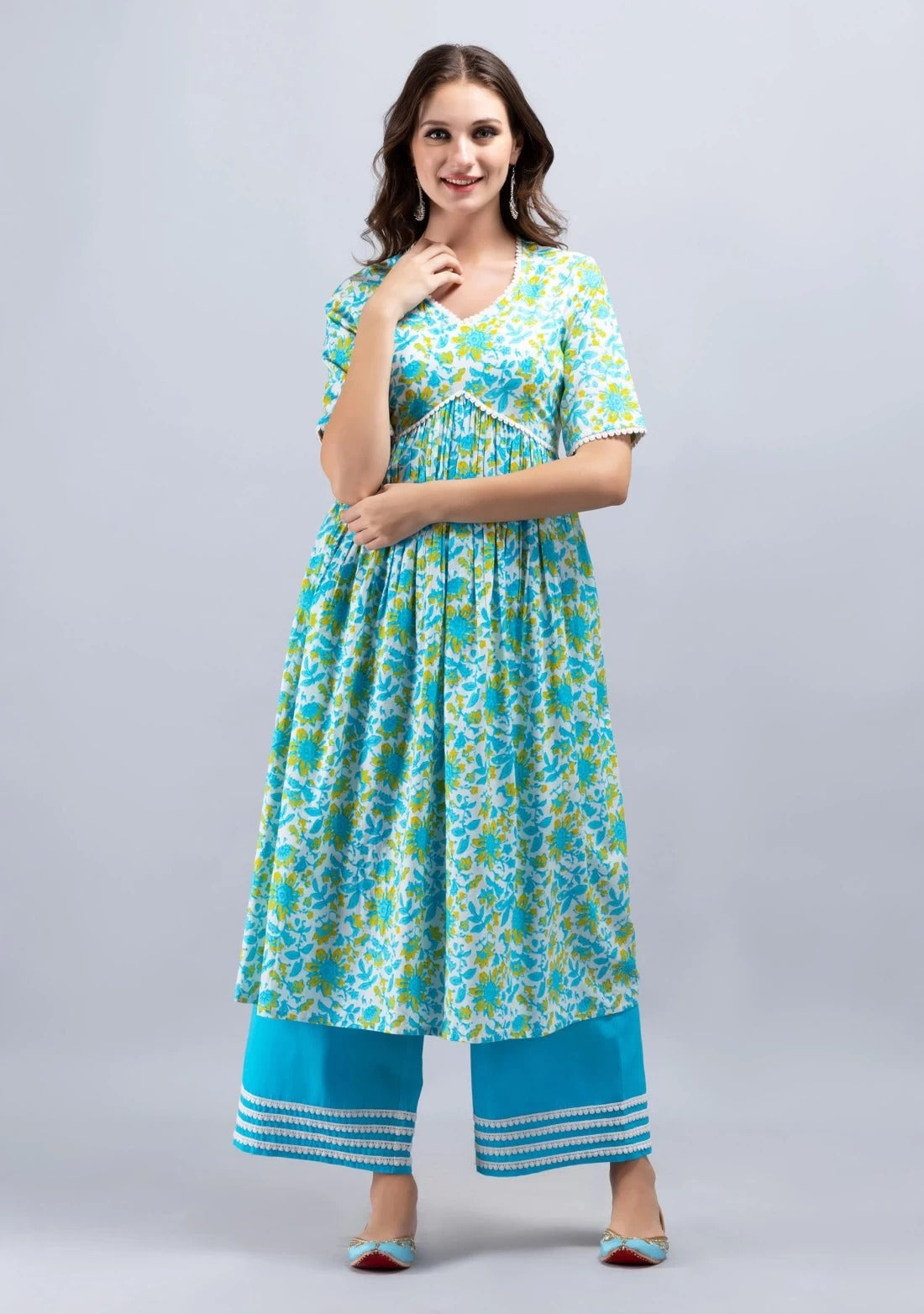 blue kurta set