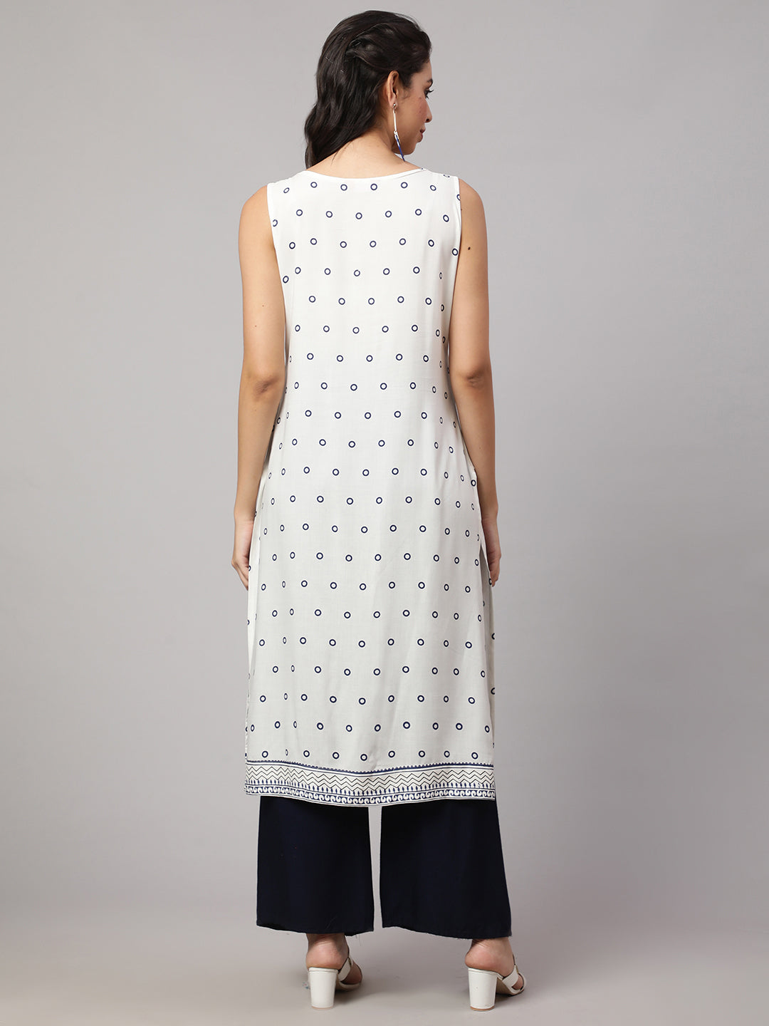 SAK JAIPUR Polka Dots Printed Pure Kurta