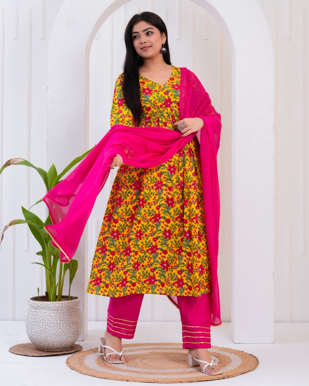 kurta palazzo set with dupatta